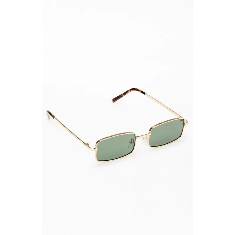 Pacsun Men's Gold Metal Rectangle Sunglasses