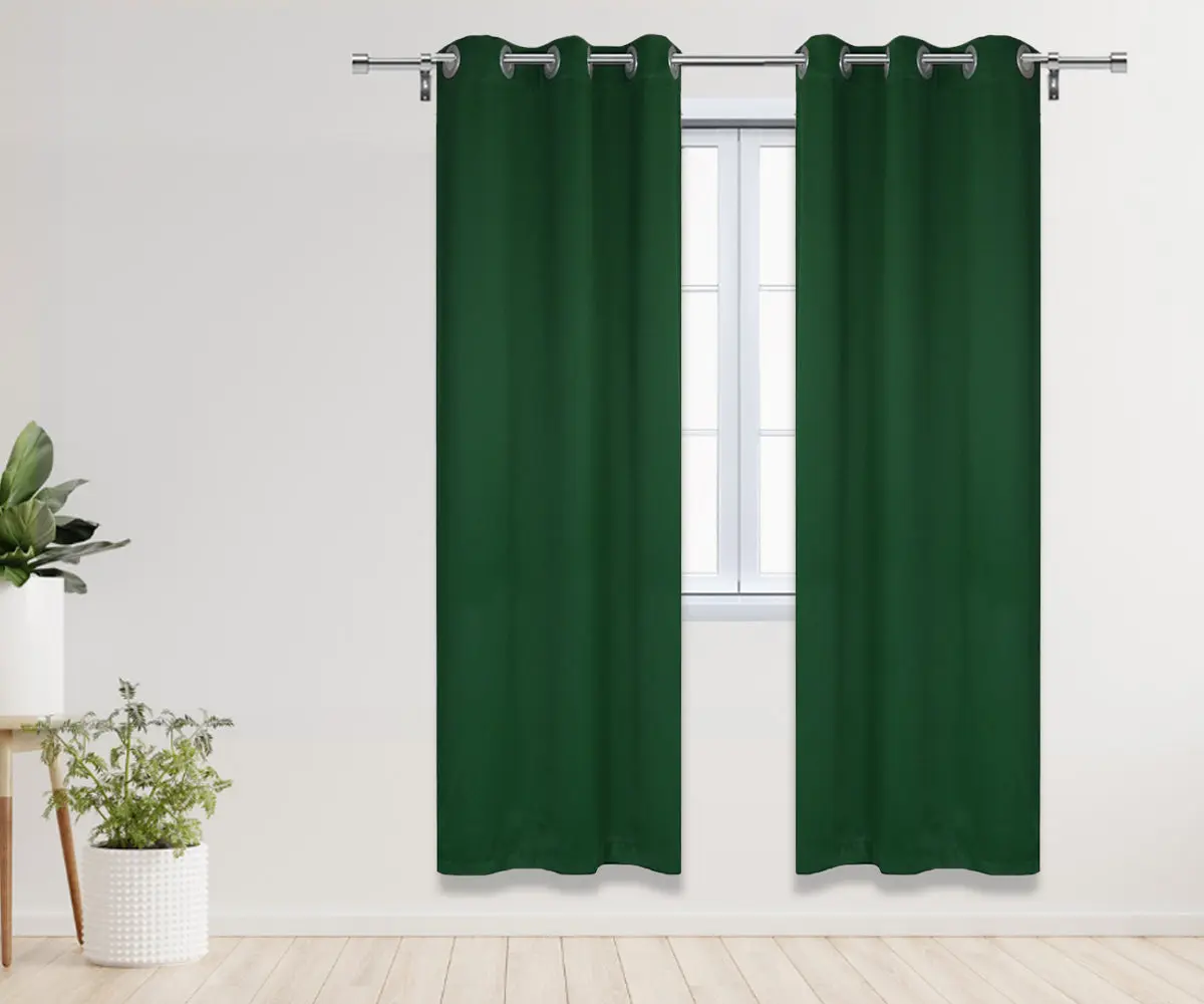 42 X 84 Inch Blackout Polyester Curtains with Grommets Hunter Green - 2 Panels