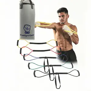 CoreSyncGear Boxing Resistance Band - Spring Glow Up Training Gear for Faster Punch Speed & Power - Full-Body Cardio Fitness Home Gym Workout Kit