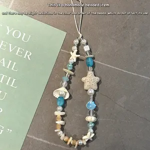 Summer Ocean Series Starfish Shell Phone Case Pendant, DIY Bead Charm Accessory, Fashionable Gift Item, Trendy Hanging Decor