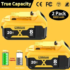 TikTokShopBlackFriday 2Pack8.0Ah Lithium Replacement for Dewalt 20V3attery Max XR Cordless Tools DCB180DCB205 DCB206 DCB206-2 DCB200 DCB204DCB204BT-2 DCB203 DCB201DCB207