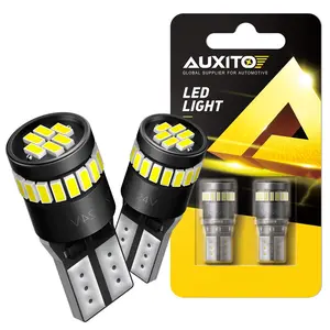 AUXITO 194 LED Bulbs for License Plate Light 168 175 2825 W5W T10 24-SMD 3014 Chipsets 6000K White for Car Dome Door Map Dash Courtesy Step License Plate Lights, Pack of 2