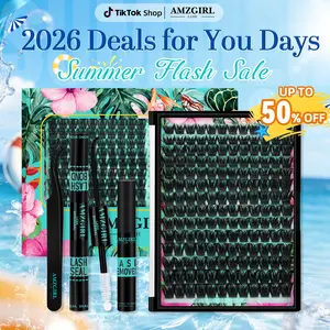 AMZGIRL LASH Tulip 168Pcs  Waterproof DIY Individual Lashes Clusters Kit with Long-lasting Lash Bond Seal Tweezers Remover D curl 10-18mm Beginners Friendly Fluffy Must-have Cosmetic Lightweight  Makeup Eyelash Glue Extension Eyelash Falsie