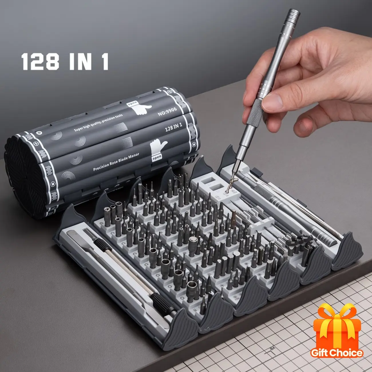 1 set 128in 1 Precision Screwdriver Set, Magnetic Driver Kit with Flexible Shaft, Professional Magnetic Repair Tool Kit for Computer, Laptop, camera, Game Console, Men Tools Gift