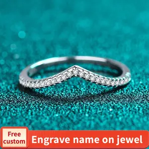 6A Cubic Zirconia S925 Sterling Silver V-Shaped Ring fashion jewelry accessory woman girl promise ring-167(50%)