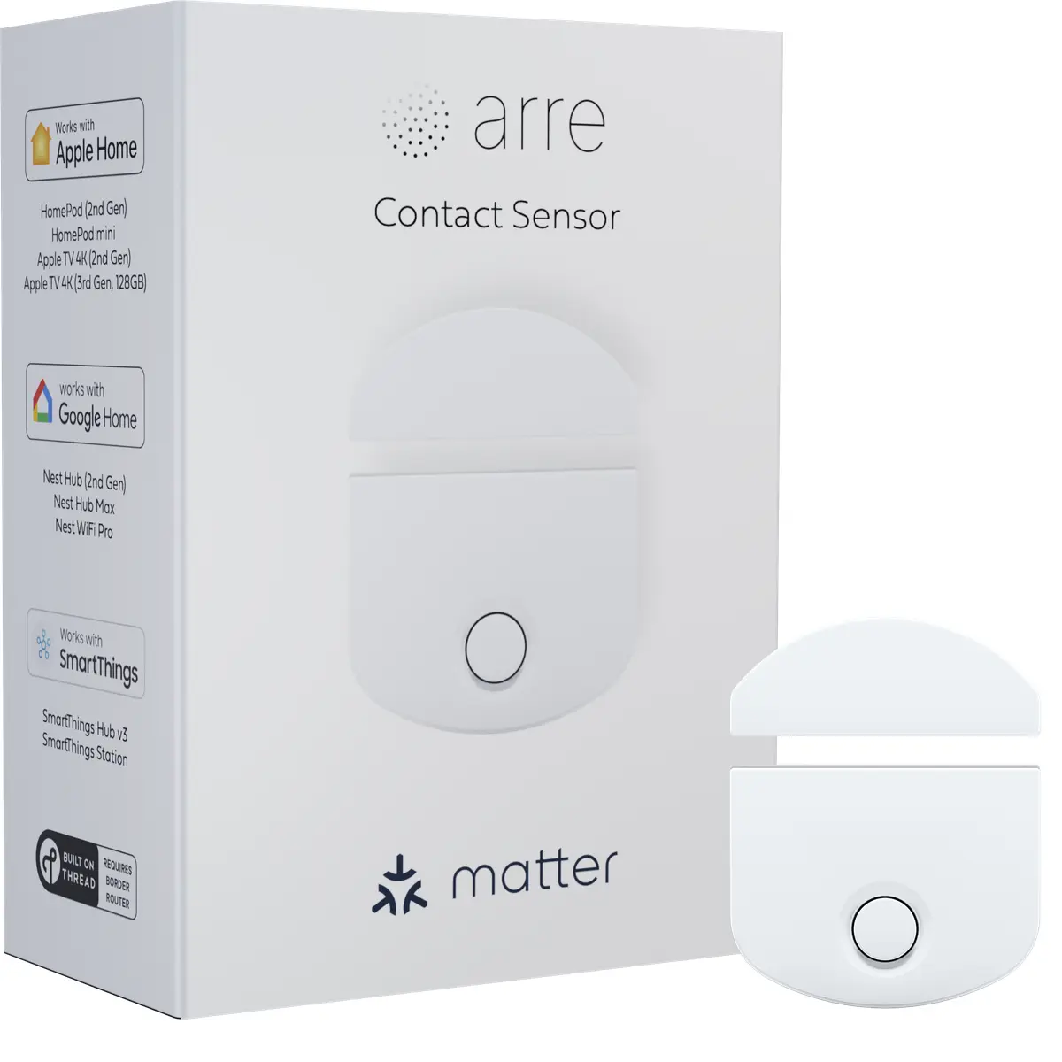 arre Door & Window Contact Sensor, Matter over Thread, Instant Open/Close Alerts, Works with Apple Home, Google Home, Alexa & SmartThings, Wireless Adhesive Mount
