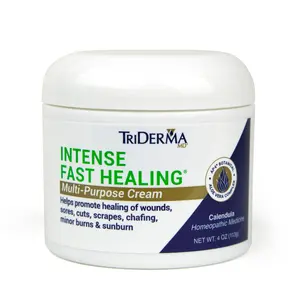 TriDerma Intense Fast Healing Skin Cream with Aloe Vera & Vitamins for Irritations Sores Rashes 4 oz Tube