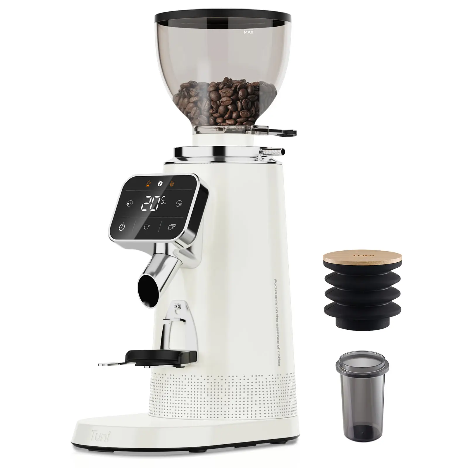 TUNI G3 64mm Flat Burr Coffee Grinder, Stepless 100 Grinding Settings, Anti-Static Coffee Making Tool for Espresso, Pour-Over