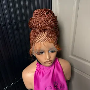 Full lace V cut updo African Handmade braided wig for black women