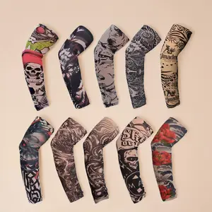 10 Pack Protective Cooling Arm Sleeves, Unisex Tattoo Style Nylon with UV Sun Protection for Cycling, Fishing & Sports, Cooling Arm Covers, Protective Arm Sleeves