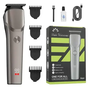 Professional Hair Clippers for Men - Cordless Rechargeable Clipper Kit with Precision Adjustable Blades | Beard Trimmer & Body Grooming Kit for Home & Barber Use