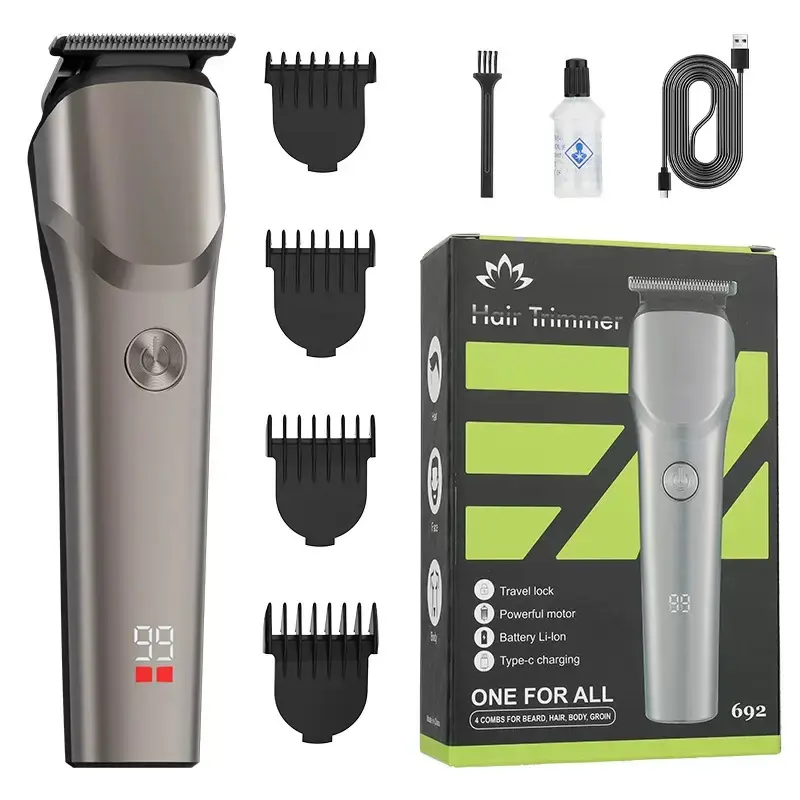 Professional Hair Clippers for Men - Cordless Rechargeable Clipper Kit with Precision Adjustable Blades | Beard Trimmer & Body Grooming Kit for Home & Barber Use