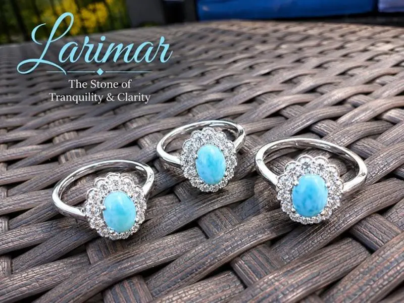 Larimar adjustable stainless steel ring