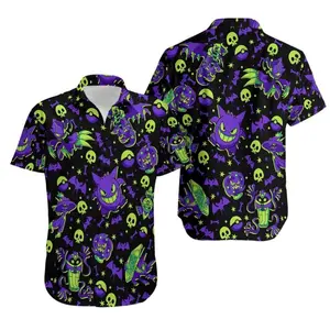 Geng@r Ghost Aloha Hawaiian Shirt, Geng@r Halloween Hawaiian Shirt PKM Gifts, Breathable & Comfy Tropical Outfit, Perfect Gift for Him Her on Birthday, Gift for Kids, Mother’s Day, Father’s Day, Summer Vacation
