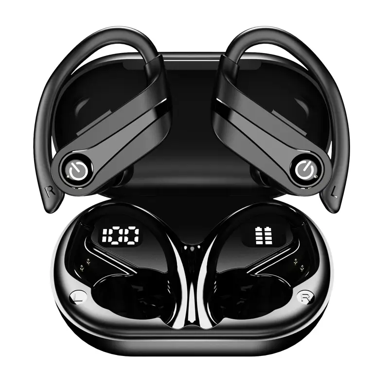 MSHUKCOE Wireless Earbuds 120H Bluetooth 5.3 Headphones with Mic IPX7 Waterproof Stereo Sound & Dual LED Display USB-C Fast Charge for Sports iOS Android summerwins