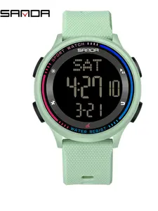 SANDA 6158 Digital Movement Teenager Students Hand Clock Water Resistant Outdoor Sports Mode Wrist Watch, Waterproof Wristwatch with Luminous & Alarm & Calendar Function, with Box
