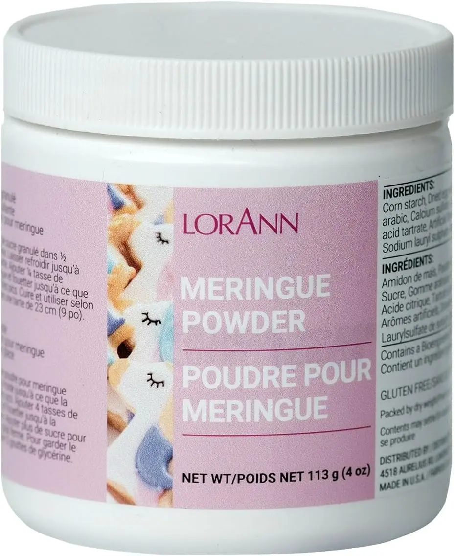 LorAnn Oils Meringue Powder – Gluten-Free, Kosher & Nut-Free – Essential for Royal Icing, Baking & Decorating – No Artificial Colors – Perfect for Cookies & Cakes - 4oz