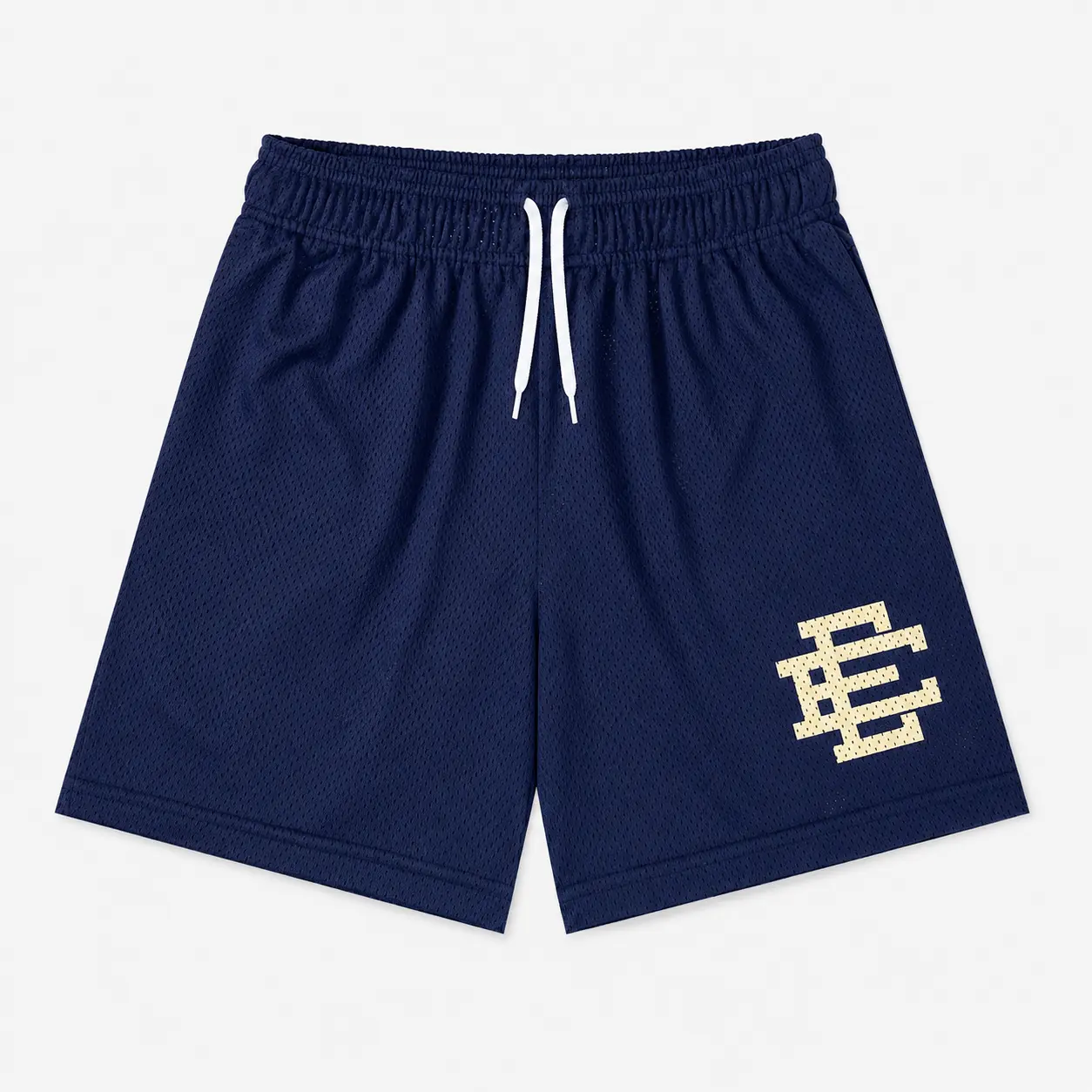 Eric Emanuel Men’s Minimal Mesh Basketball Shorts, Classic Athletic Gym Shorts, Breathable Casual Streetwear Shorts with Elastic Waist