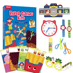 Toddler Scissor Skills Activity Book, 4 Progressive Levels to Learn Cutting for Kids Ages 3+, 31 Fun Crafts with Child-Safe Scissors, Develop Fine Motor Skills, Ideal Christmas Gift & Arts and Crafts Art Stickers Papercraft Figures,summerwins