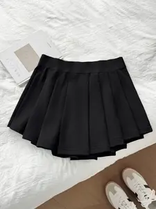 Women's Casual Solid Pattern Half-Sleeve Dress, All-Season Wearable Design, Safe & Stylish Daily, Perfect for Commuting