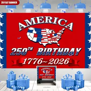 1pc American Independence Day Banner Tapestry 250th Anniversary, July 4th Patriotic Wall Hanging for Indoor Outdoor Party Decor, Great Gift for Party Planners