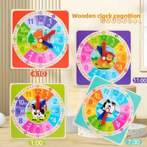 Wooden Digital Children's Clock Teaching Aid - Multicolor Maths Toy, Playful Screen-Free Educational Tool for Intellectual Development, Playful Maths Toys, Screen-Free Maths Toys