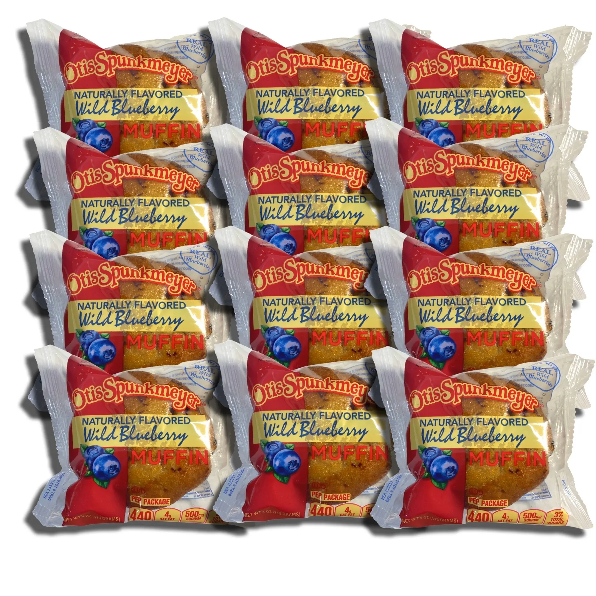 Otis Spunkmeyer Individually Wrapped Wild Blueberry Muffins| 4 Oz, 12 Pack