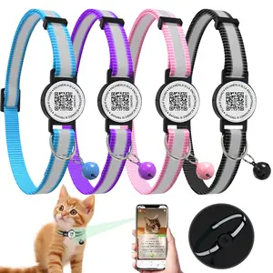 QR Code Pet Tag Cat Collar with qr code ID Tag,Puppy Cat Accessories Reflective Kitten Collars, Cat Tag, Safety Quick Release