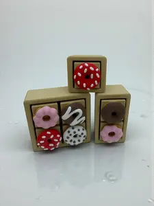 Donut Box for Food Lovers Set of Keycap Clicker Keychains