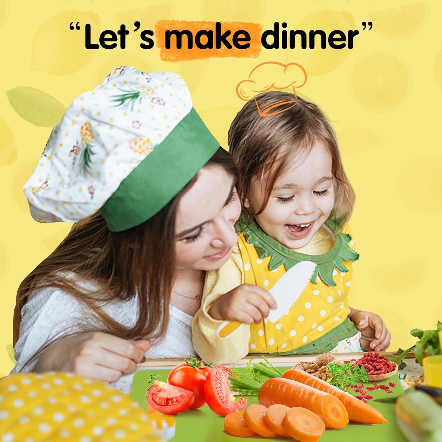 28PCS Toddler Knife Set - Kids Knifes for Real Cooking, Montessori Kids Kitchen Knife Set with Cutting Board Crinkle Cutters Kid Safe Knives, Toddlers Kitchen Tools for Age 4-10 Year Old Girl Boy