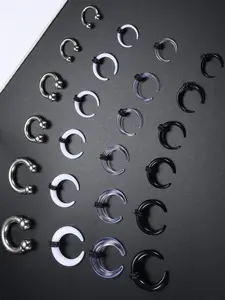 24 Pcs Varied Ear Expander Accessory Kit for Women Men High-grade Plastic Sturdy Surgical Steel Workmanship for Earlobe Enlargement Comprehensive Collection Curved Design Spiral Tapers Vintage Flared Plugs Stretcher Tunnels Resilient Black Rubber Circles