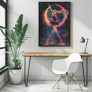 Sailor Moon Anime Poster, Digital Print Download, Printable Wall Art, Retro Anime Decor, Magical Girl Art, Moon Princess Art, Otaku Wall Art - No frame
