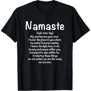 100% Cotton Namaste Definition Yoga Meditation Buddhist Gift T-Shirt