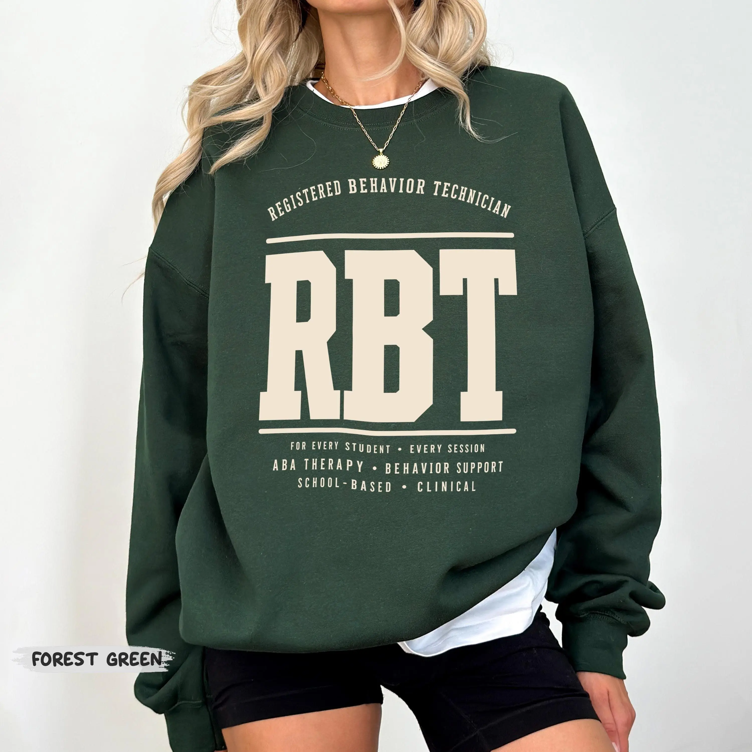 RBT T-Shirt, Sweatshirt - Registered Behavior Technician Crewneck, ABA Therapy, Retro Varsity RBT Gift, Behavior Support