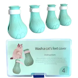 Cat Paw Caps for Grooming & Nail Trims | Soft Silicone Anti-Scratch Booties | Safe Pet Shoes for Bathing & Medicine