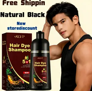 ALVP 2026 Shampoo 5 In 1 Herbal Wine Red ColorShampoo For Women & Men Covers 100% Grays LongLasting Nourishes Scalp hair dye color golden healthy plant ingredient brown dark natural blonde quick styling Instant