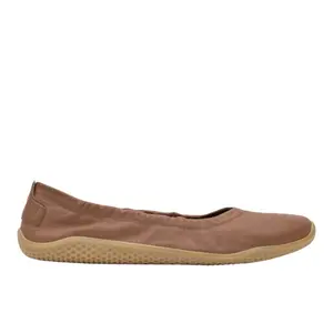 Vivobarefoot Womens Primus Asana Yin Ballerina Leather Slip On Flats Casual - Brown