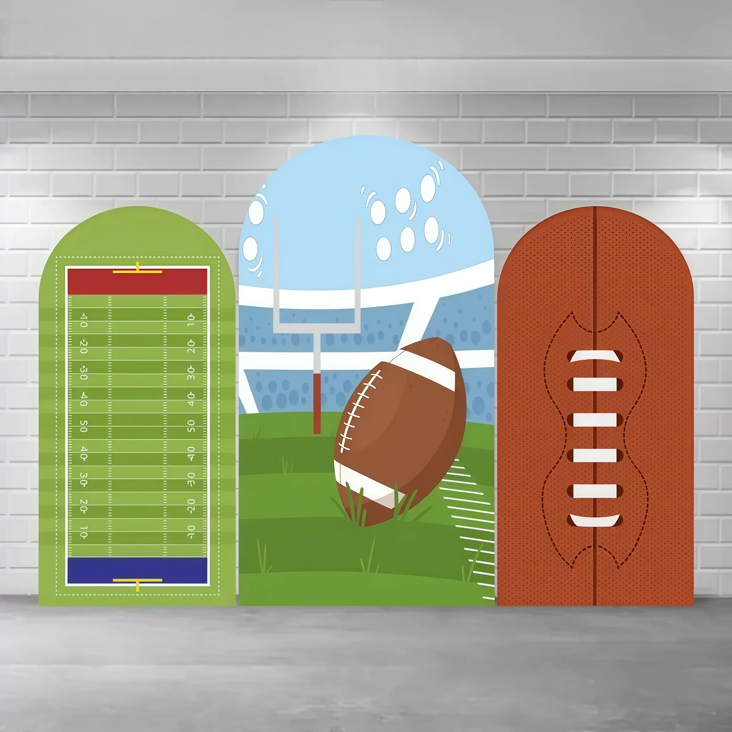 Football Stadium Arch Covers Stretchy Backdrop – Sports Field Design, Perfect for Football Birthday & Game Day Party Photo Backdrop