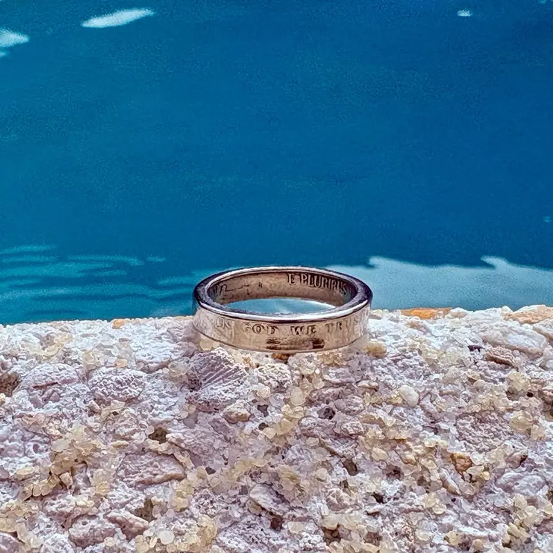 Hand made In God We Trust Nickel Ring-Coin Ring