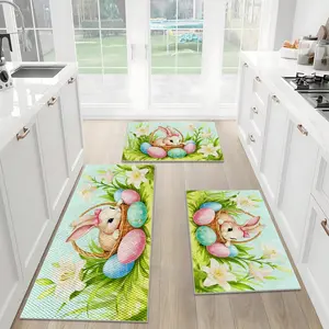 1/2/3PCS The Easter Bunny  3D Pineapple Texture  All-Purpose Household Floor Mat Non-Slip Absorbent Wear-Resistant for Kitchen Entryway Bathroom