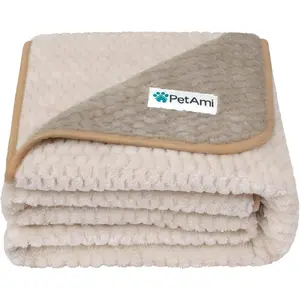 Waterproof Dog Blanket, Leakproof XL Pet Blanket for Large Dogs, Furniture Sofa Couch Cover Protector, Fleece Cat Throw Bed Crate Kennel, Reversible Washable Soft Plush, Twin 60x80 Taupe Beige