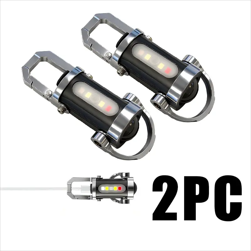 [2-Pack] Mini Keychain Flashlight - Best Christmas Stocking Stuffers for Men & Dad,High Lumen EDC Mini Flashlight, COB Keychain Work LED Flashlight 7 Lighting Mode, Keychain waterproof Light for Walking, Searching and Hiking ideal holiday Christmas Gifts