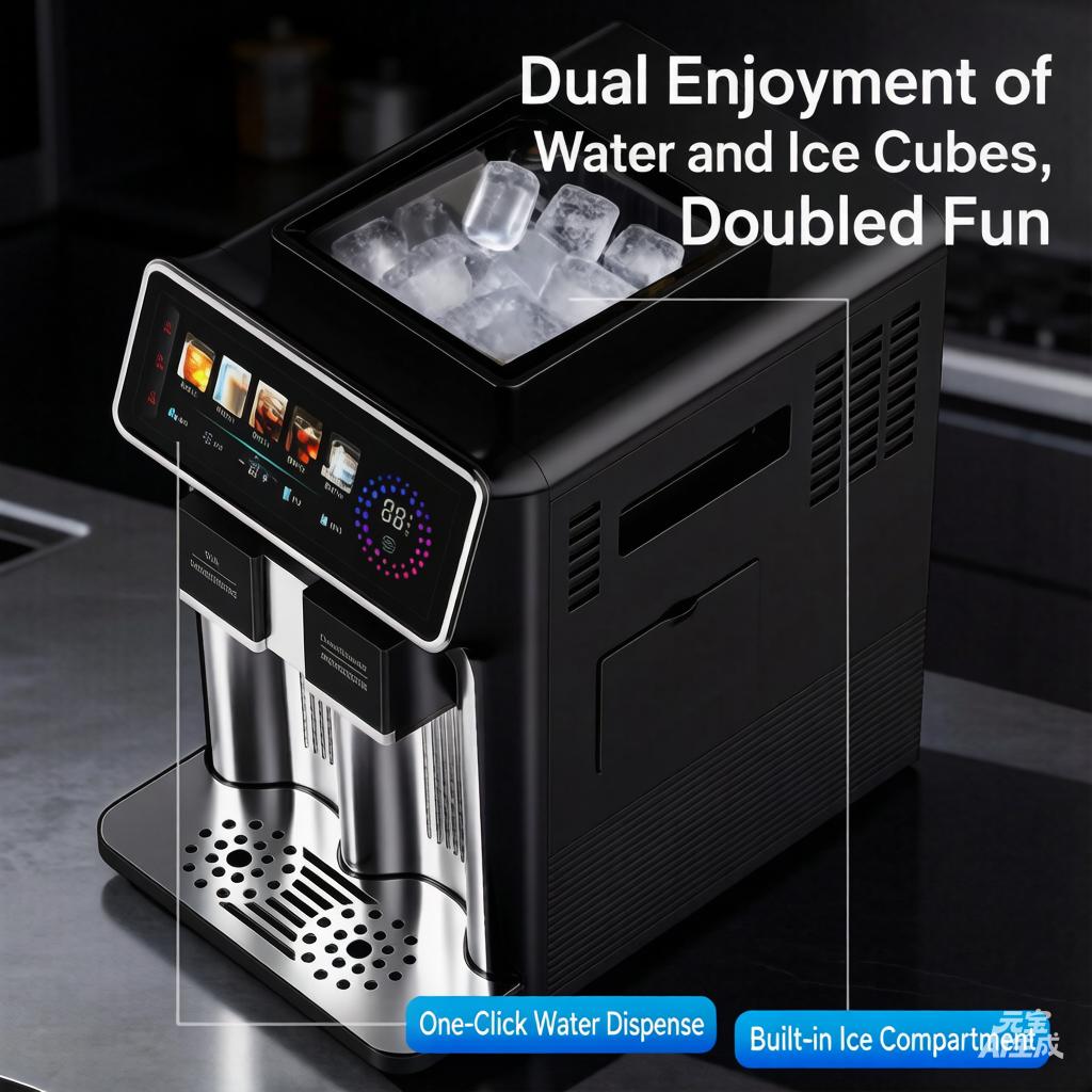 3-in-1 ice maker: cubes, slush & cold water. Perfect for home or your café