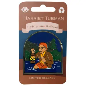 Harriet Tubman Pin With Magnet - Traveling The Underground Railroad