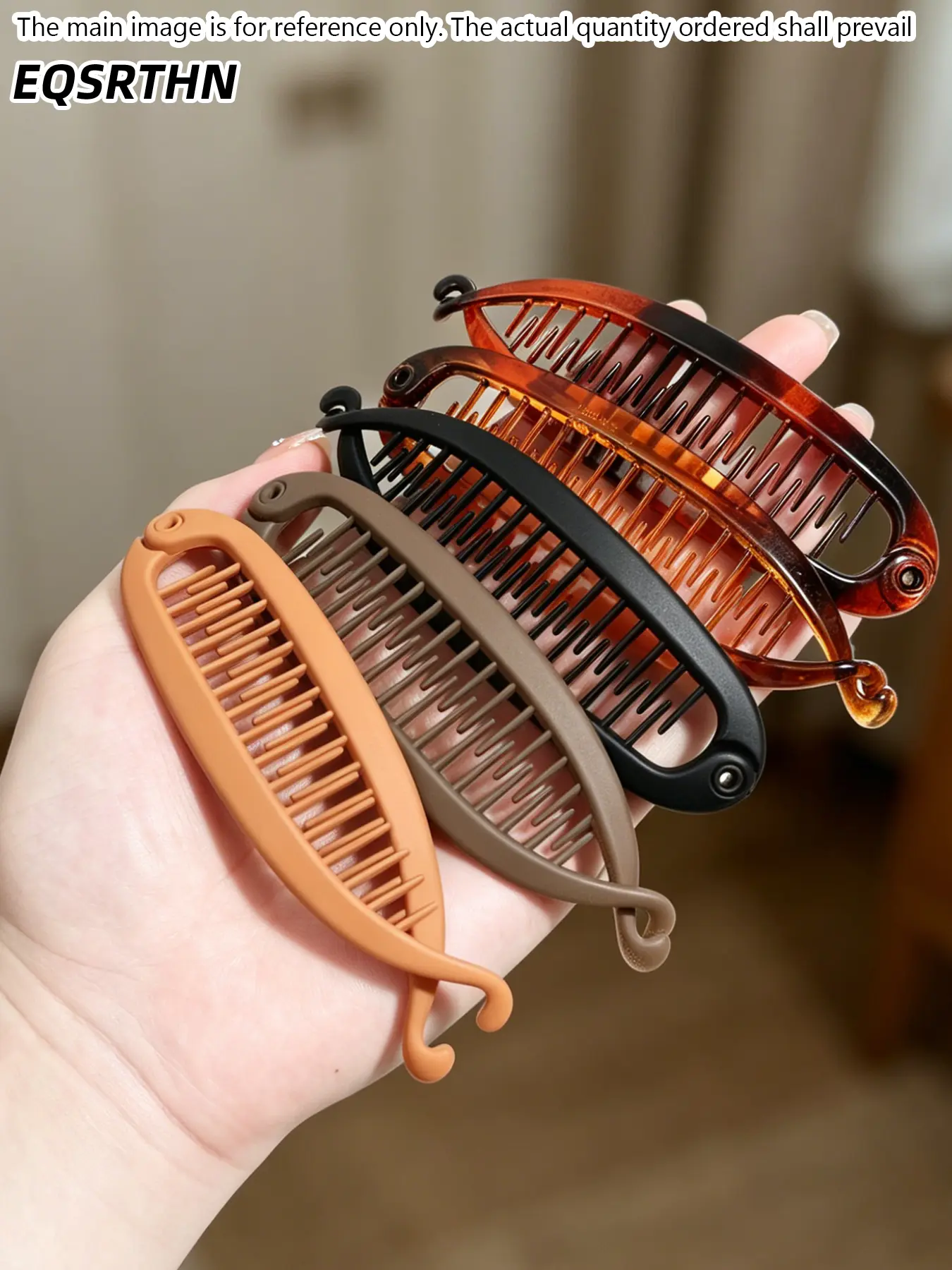 1set Matte Banana Hair Clips, Non-slip Interlocking Teeth Hair Combs, Neutral Color Curved Banana Clips for Thick and Thin Hair, Classic Matte Plastic Banana Hair Barrettes, No-slip Grip Ponytail Holders, Versatile Hair Accessories for Women and Adult