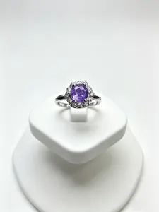 S925 sterling silver Lavander Amethyst ring adjustable size, Elegant and Luxurious for Women, Girl friend, Brides, Grils as Wedding&Birthday Gift, Perfect for Daily Wear and Party, Valentine's Day Gift