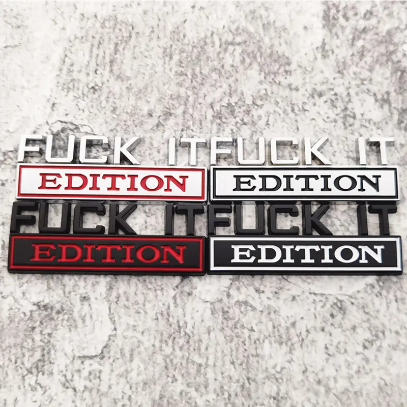 car sticker Novelty Humor Edition 3D Zinc Alloy Metal Car Emblem Self Adhesive Letter Badge Waterproof Rustproof Auto Scratch Cover Sticker Universal Decor for Car Truck SUV Motorcycle Trunk Fender Door Window