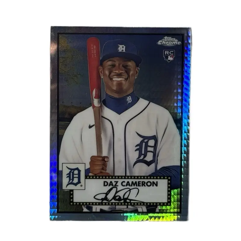 Topps Chrome Daz Cameron RC Baseball Card with Holographic Finish and Signature