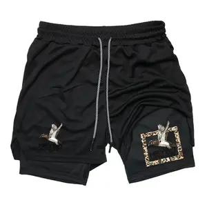 [Father's Day Gift] Heybo Men's Camo Shorts - Flying Duck & Camo Graphic, Soft Casual Sporty Sports Shorts with Built-in Liner, Drawstring, Elastic Waistband for Outdoor Fun