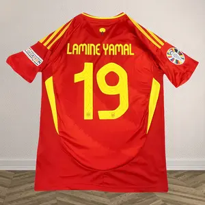 2024 Home Lamine Yamal No.19 Red Short-Sleeve Jersey – Fan Edition Collector's Football Jersey